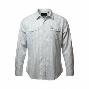 Howler Bros H-Bar-B Tech Long sleeve Mosquero Stripe Off White Snap Button L